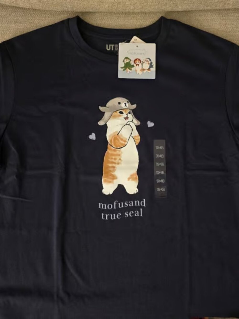 Dark Blue Graphic Cotton T-Shirt Size S